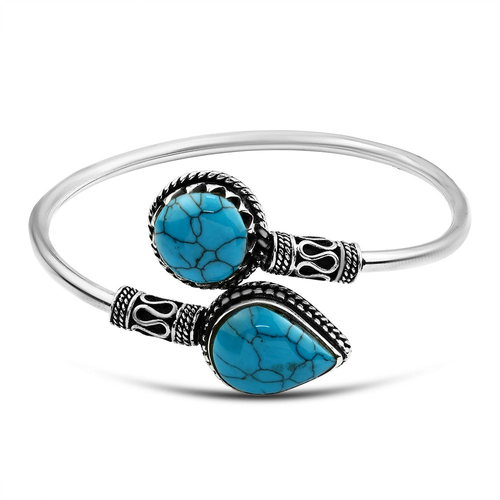 Egyptian 925 sterling silver bracelet, adorned with a turquoise stone