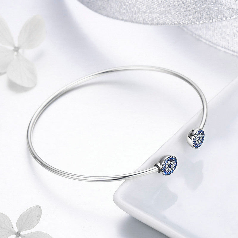 أسورة فضة عيار 925 علي شكل عين زرقاء-SCB058