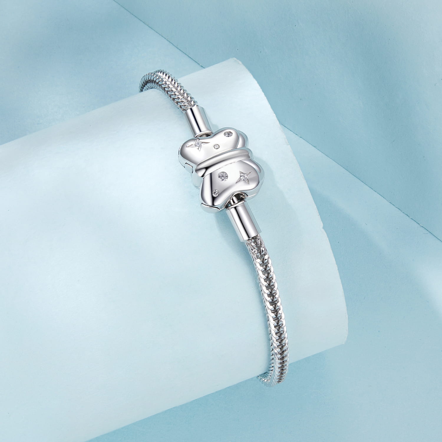Charm Bracelet 925 Sterling Silver With A Butterfly Design