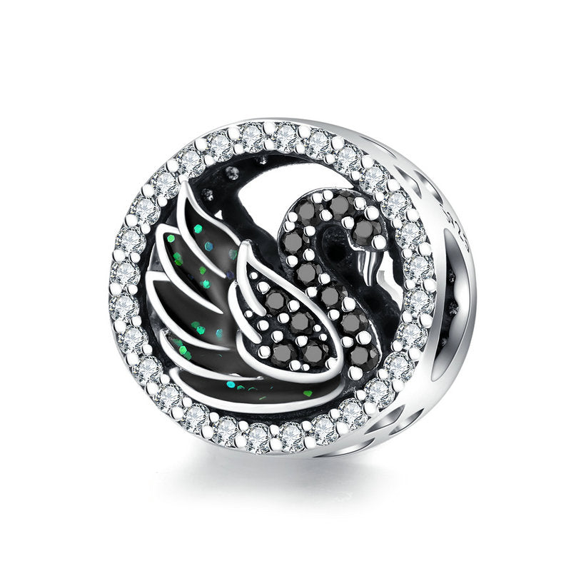 925 Sterling Silver Swan Charm for Bracelet