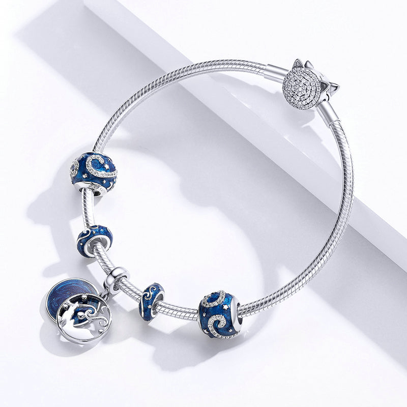 SCC1388 - دلاية انسيال فضة عيار 925 علي شكل السماء المرصعة بالنجوم من فان جوخ