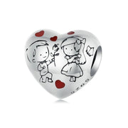 925 Sterling Silver Boy and Girl Bracelet Charm