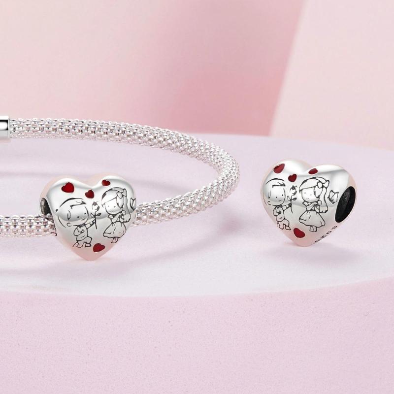 925 Sterling Silver Boy and Girl Bracelet Charm