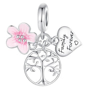 دلاية انسيال زهرة الحياة الوردية فضة عيار 925