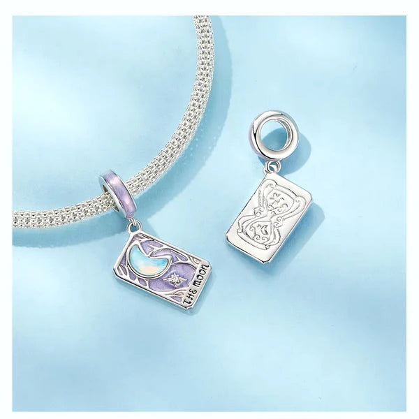Moon Tarot Card Charm - 925 Sterling Silver