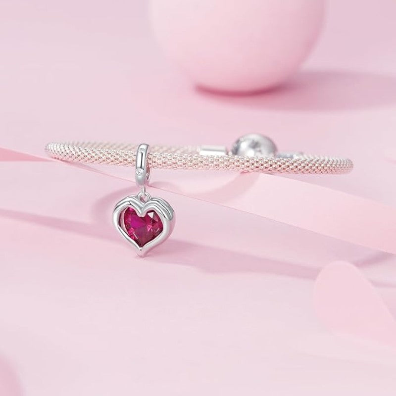 Love Heart Charm - 925 Sterling Silver