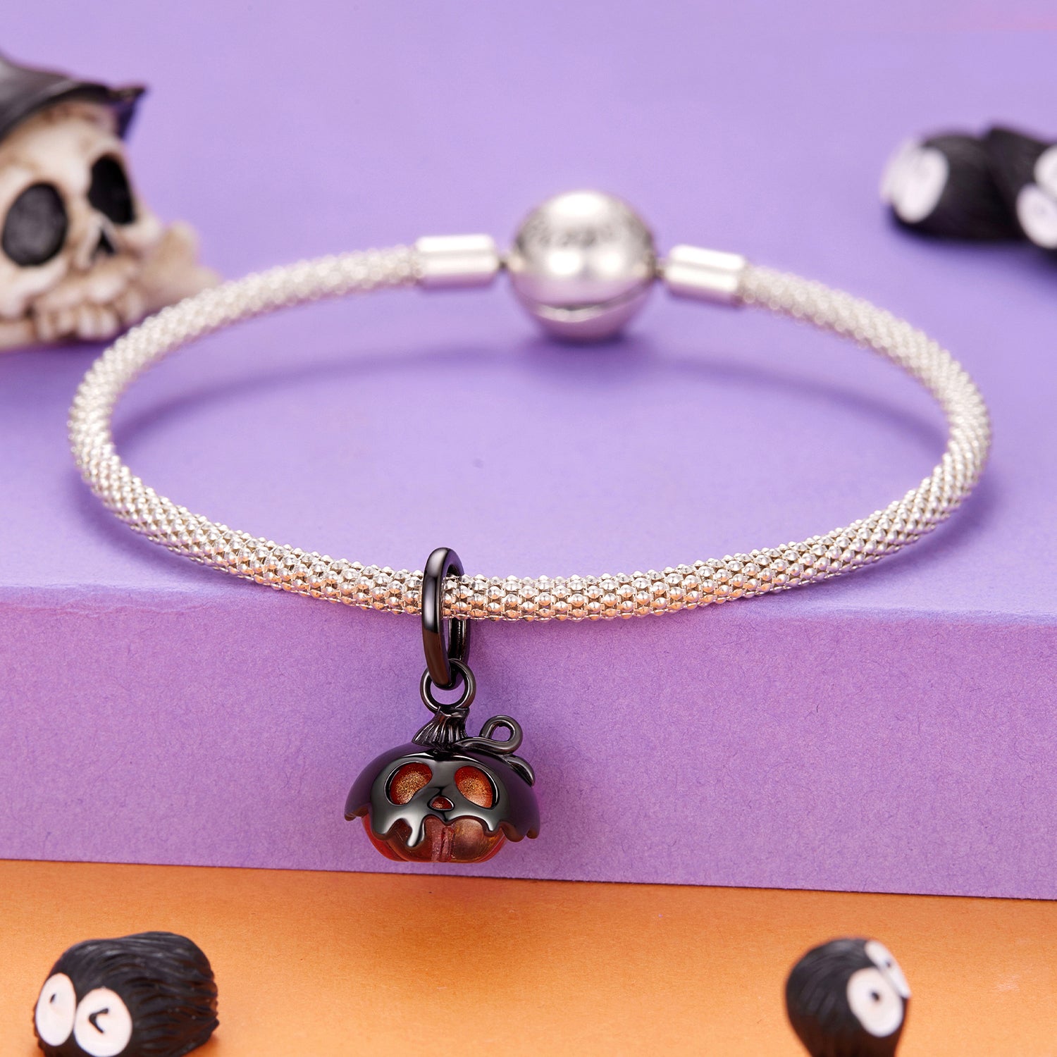 دلاية يقطينة سوداء فضة 925 بتفاصيل لامعة