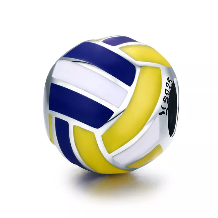 925 Sterling Silver Beach Volleyball Charm for Bracelet