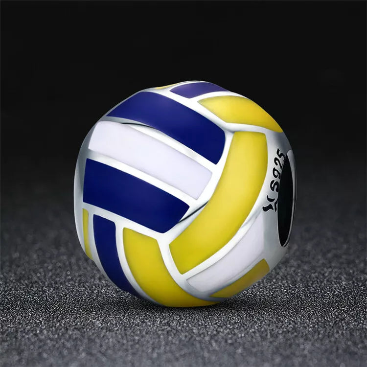 925 Sterling Silver Beach Volleyball Charm for Bracelet