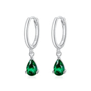SCE1018-GN - Round 925 sterling silver earrings