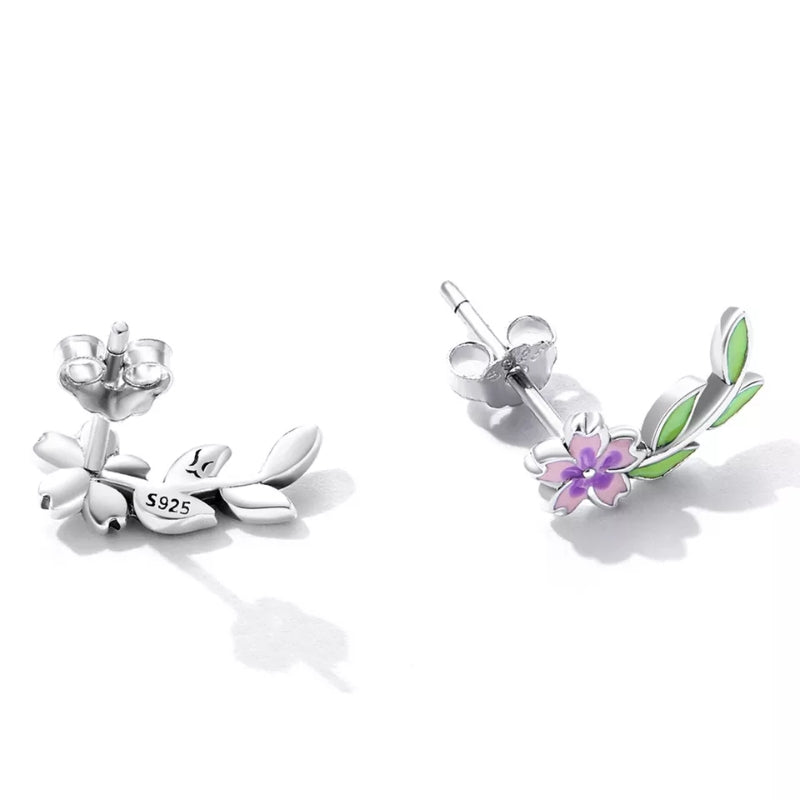 Delicate Flower 925 Silver Erring