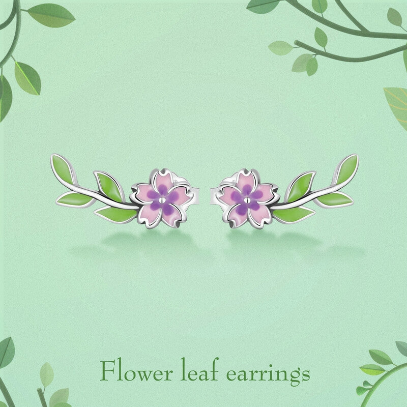 حلق فضة عيار 925 علي شكل ورده رقيقه