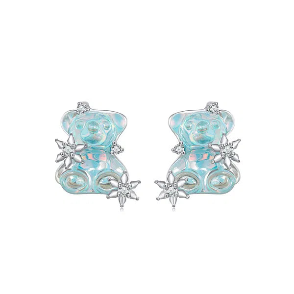 Blue Resin Bear 925 Silver Charm