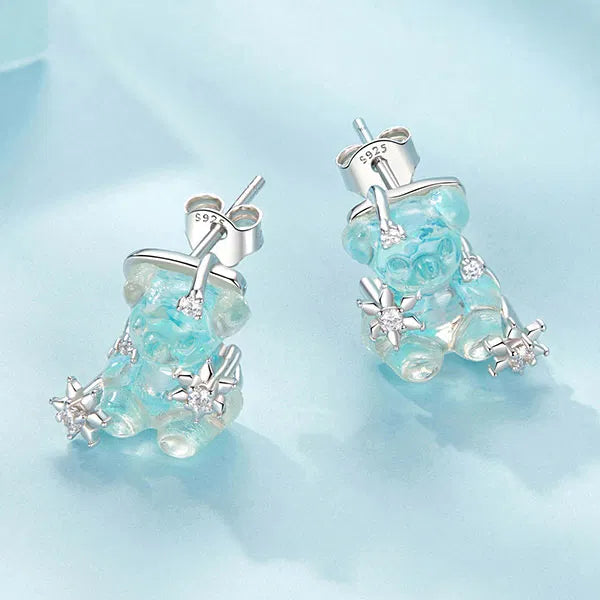 Blue Resin Bear 925 Silver Charm