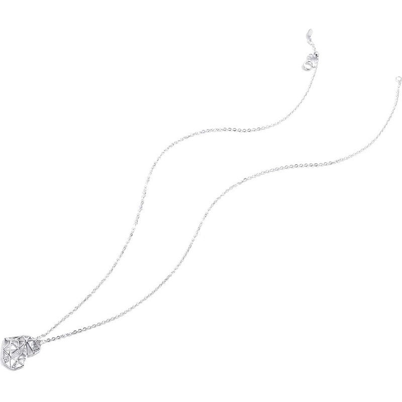 925 Sterling Silver Heart Necklace Adorned with Sparkling Zircon Stones