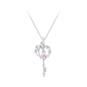 Butterfly Vine Love Key 925 Silver Necklace