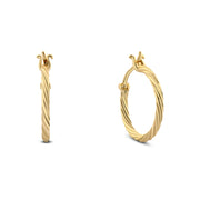 حلق فضة 925 دائري حلزوني أنيق – مطلي ذهب