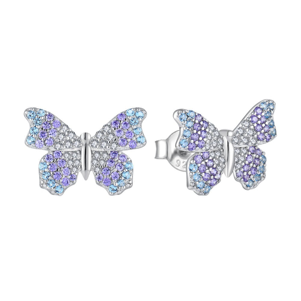 Colorful Butterfly 925 Silver Earring
