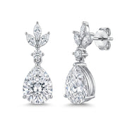 925 Silver Sparkling Teardrop Zircon Earrings