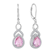 Shiny Zircon sparkling Pink zircon stone 925 Silver Earring