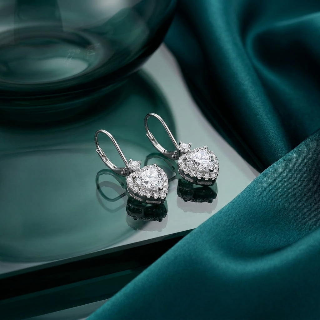 925 Silver Heart Design Earrings