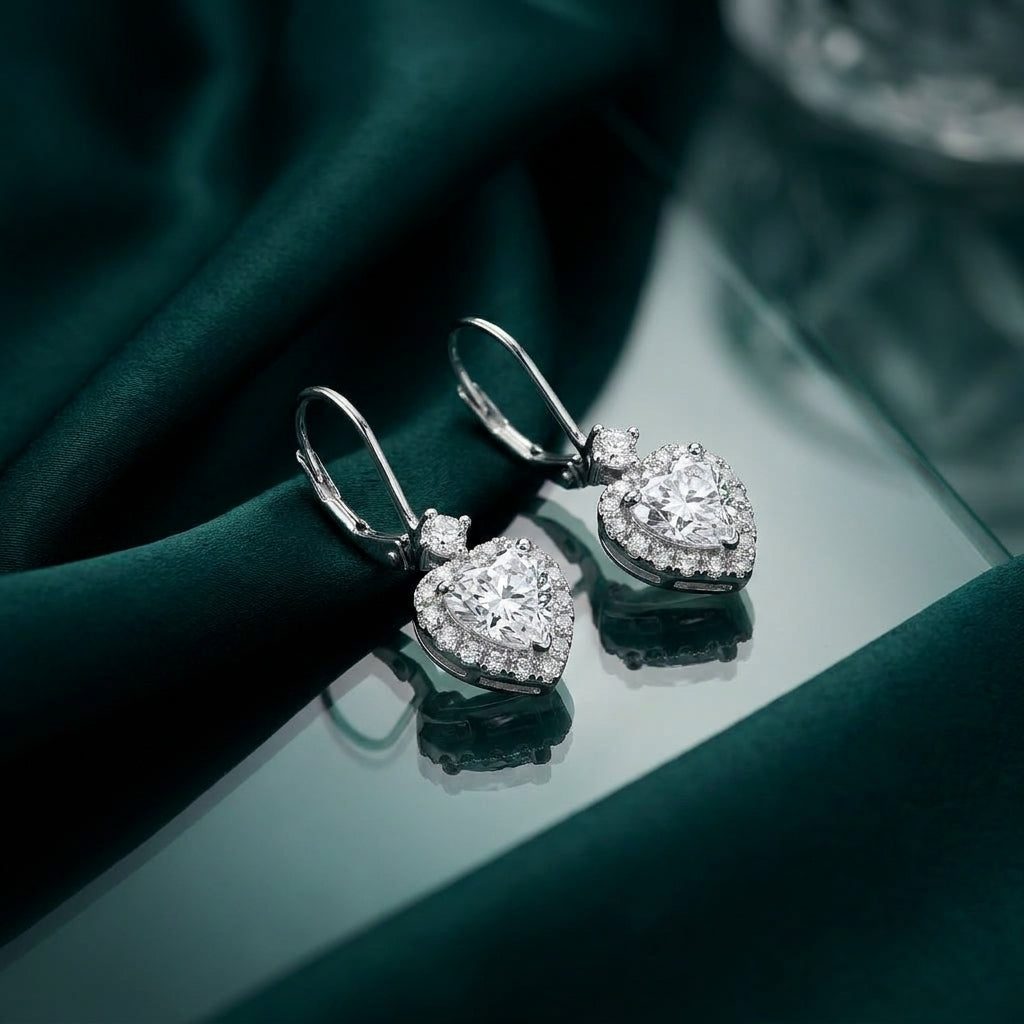 925 Silver Heart Design Earrings