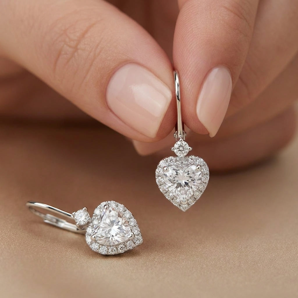 925 Silver Heart Design Earrings