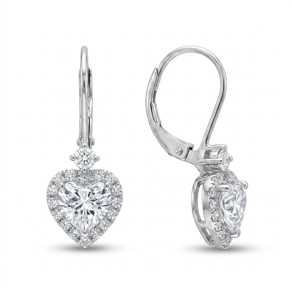 925 Silver Heart Design Earrings