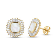 925 Silver Royal Design Mother of Pearl Earrings – Gold Plated