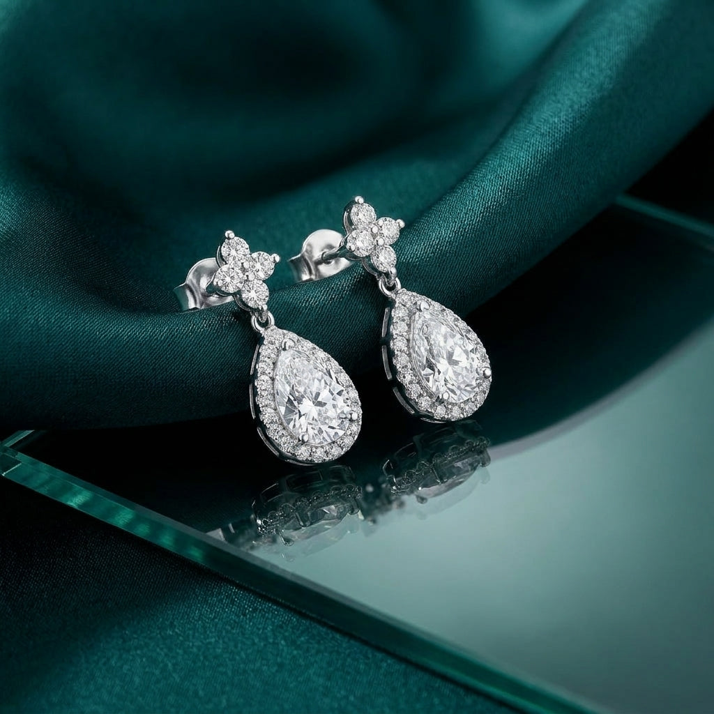 925 Silver Fully Studded Earrings