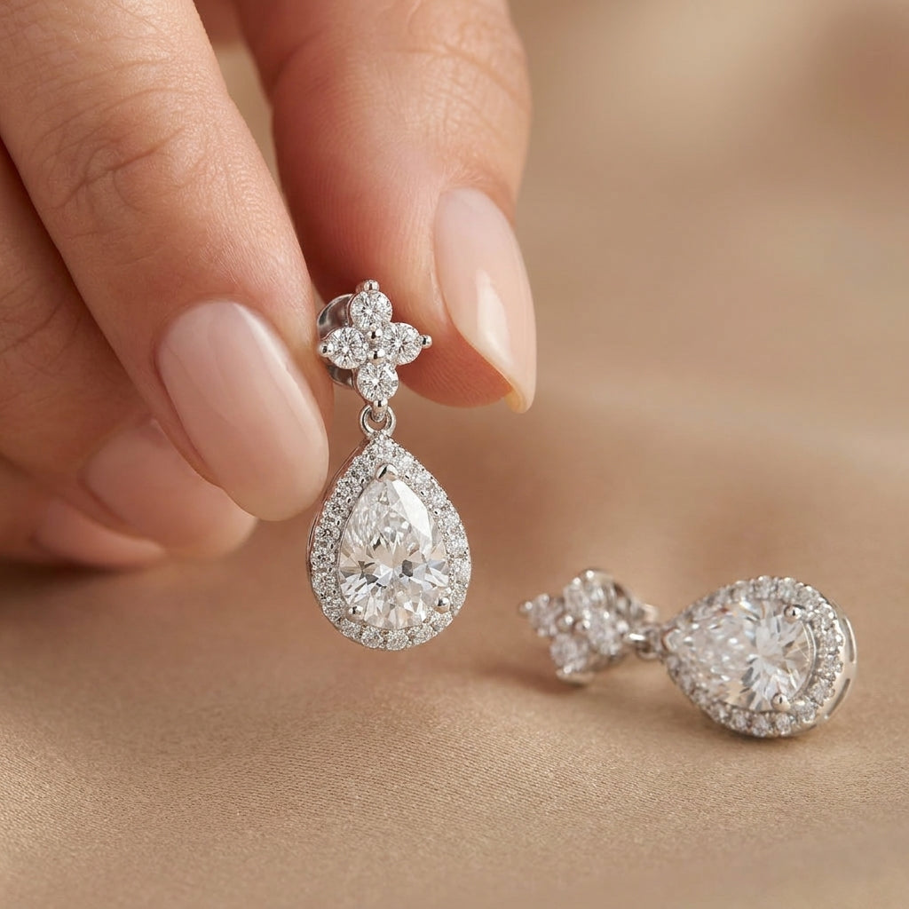 925 Silver Fully Studded Earrings