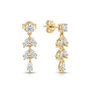 925 Silver Shiny Leaf Earrings – Gold Plated