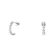 حلق فضة عيار 925 بريمة بفصوص لامعة