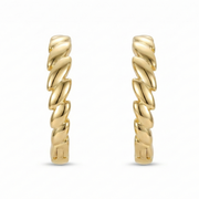 حلق فضة 925 دائري بتفاصيل بارزه - مطلي ذهب