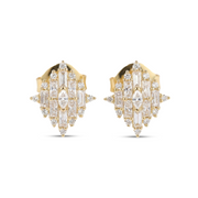 حلق فضة عيار 925 بتصميم فخم مطلي ذهب