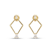 حلق فضة 925 متدلي بإطار مفتوح وفصوص لامعة