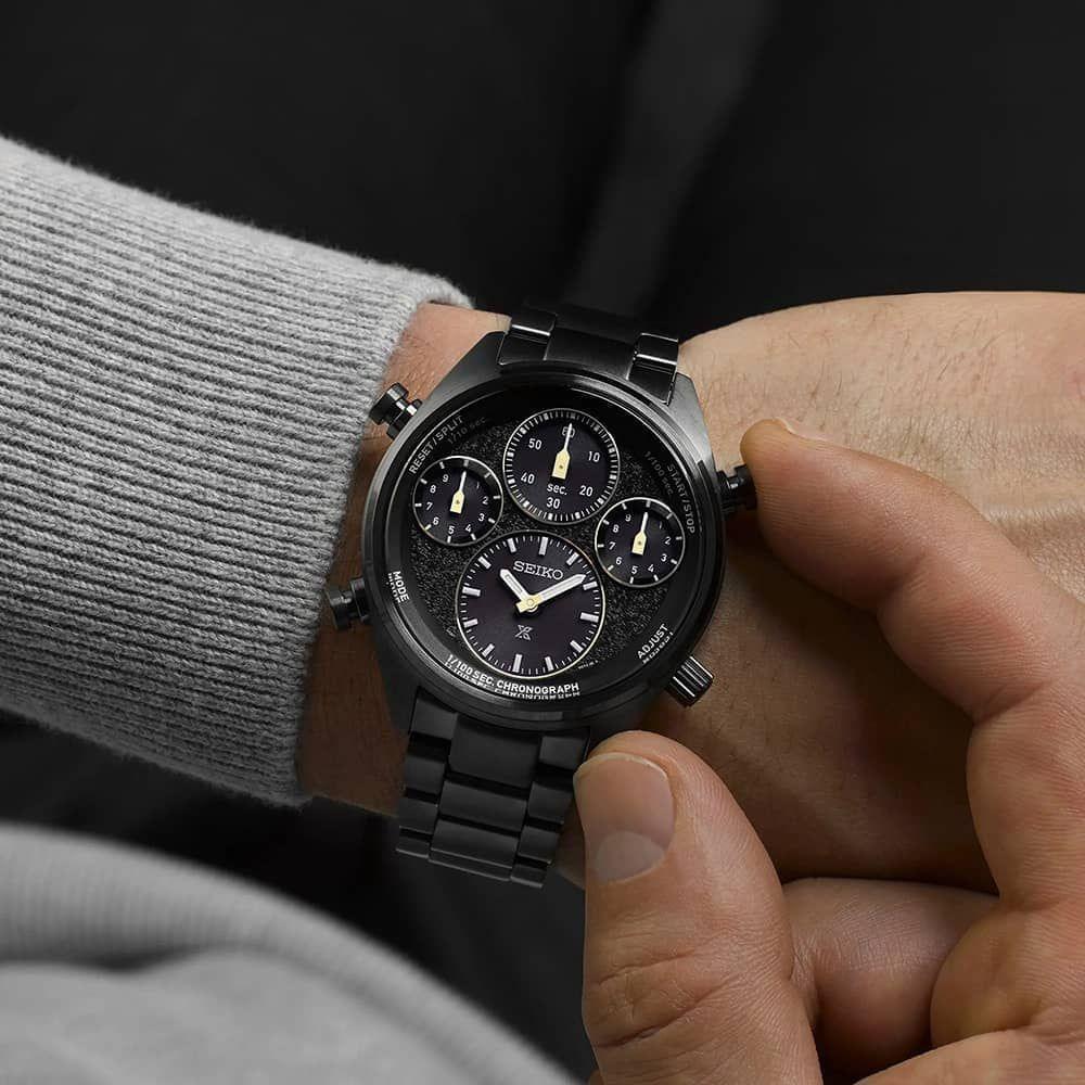 Seiko Prospex Chronograph Black Dial Stainless Steel Bracelet Men's Watch