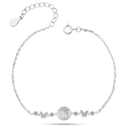 Shiny zircon Bracelets With A Delicate Butterfly Design 925 Sterling Silver