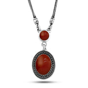 925 Silver Women Necklace Crowned with Agate Stone