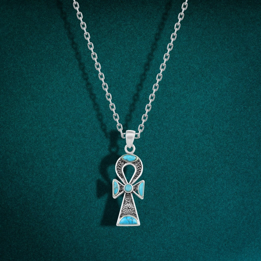 عقد فرعوني مفتاح الحياة فضة عيار 925