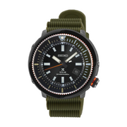 Seiko Prospex Black Dial Olive Green Strap Men's Watch