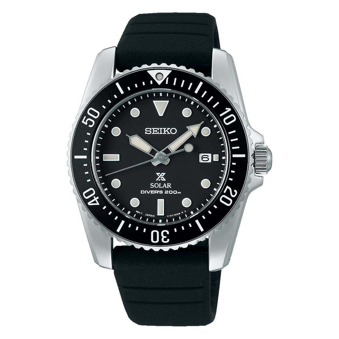 Seiko Prospex Black Dial Black Silicone Strap Men's Watch