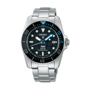 Seiko Prospex PADI Black Dial Silver Stainless Steel Bracelet Men's Watch