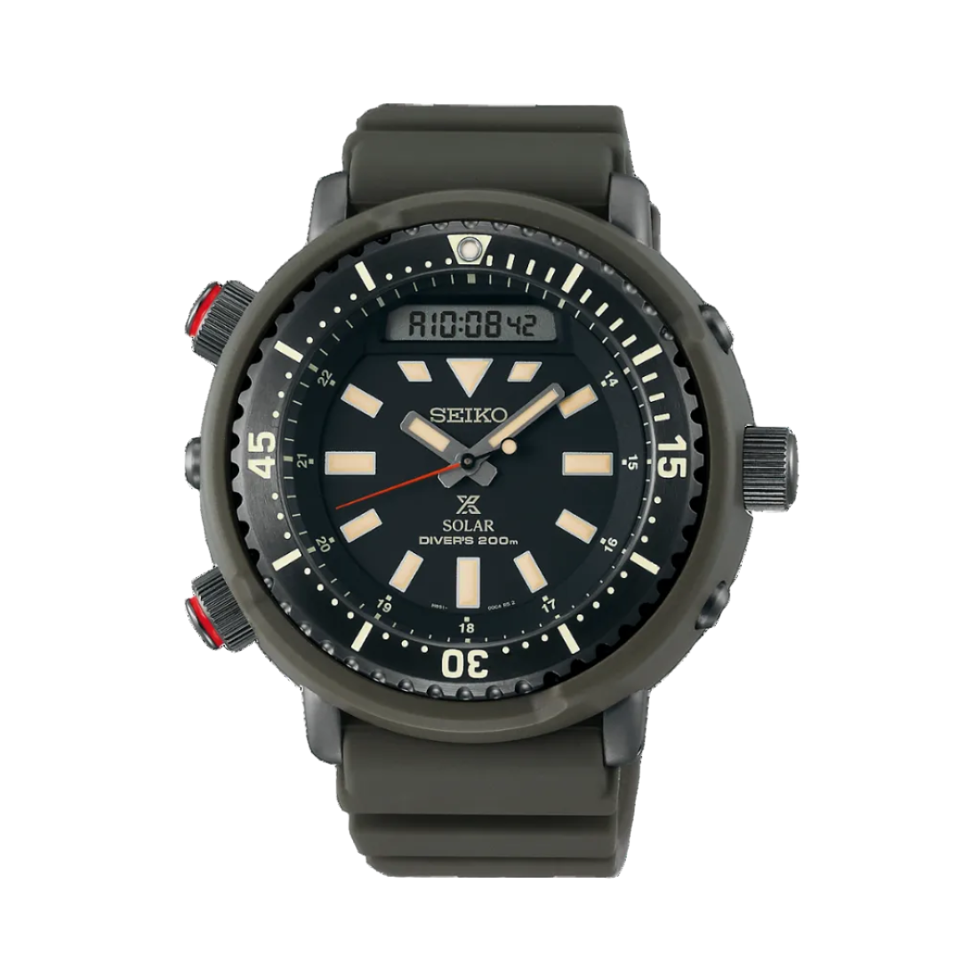 Seiko Prospex Black Dial Green Rubber Strap Men's Watch
