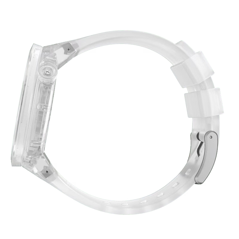 Swatch Watch Unisex, Quartz Movement, Analog Display, Clear Rubber Strap - SO27E100
