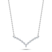 Elegant Graduated Round Stone Necklace – 925 Silver
