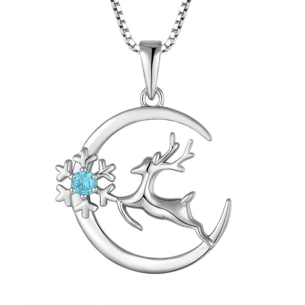 Cute Deer 925 Silver Necklace