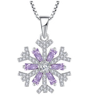 Purple icy necklace Shiny zircon 925 Sterling Silver
