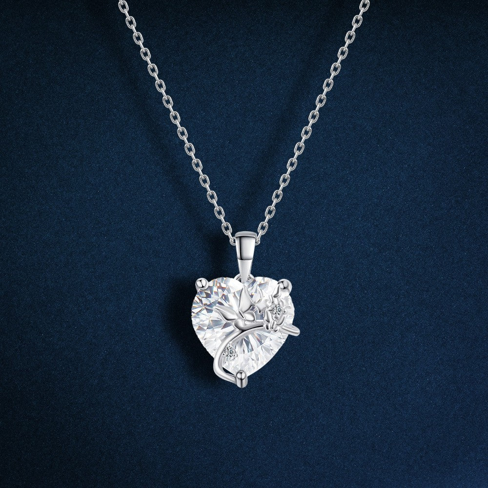 zircon heart necklace made of 925 sterling silver