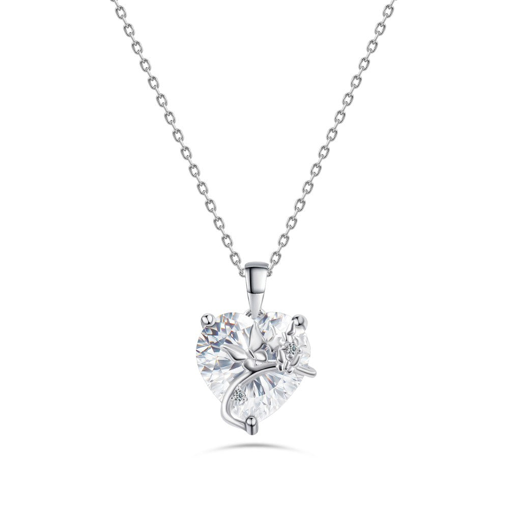 zircon heart necklace made of 925 sterling silver